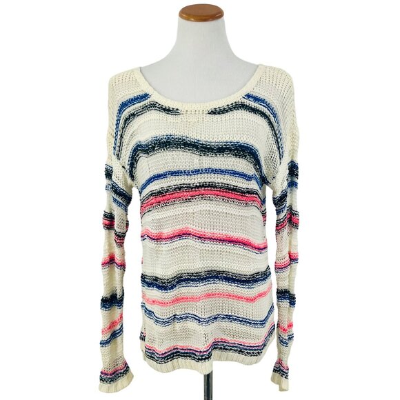 Abercrombie & Fitch Multicolored Slouchy Striped Knit Open Stitch Sweater - Picture 13 of 14